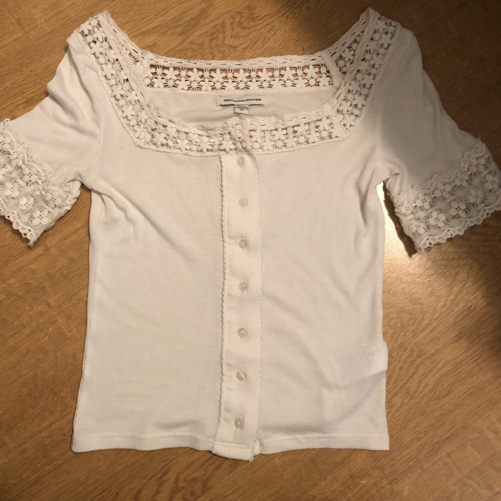 White eyelet lace top